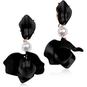 Kal-Boucles D'oreilles Femme Rose P&eacute;tales Boucles D'oreilles Vintage Exag&eacute;r&eacute;e Fleur &Eacute;l&eacute;gant D&eacute;claration Pendantes Boucles D'oreilles - Neuf