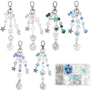 Kal-1 Boîte De 274 Kits De Fabrication De Porte Clés Océaniques Porte Clés Perles Étoiles De Mer Coquillage Étoile De Mer Perles D'été Verre Acrylique Pierre De Lune Synthétique Espaceurs Pour P - Neuf