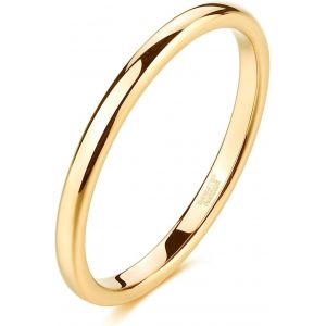 Kahfl-Bague Pour Homme Et Femme-Bague Empilable En Titane Tungst&egrave;ne-Poli Brillant Et Prot&eacute;g&eacute; Contre Le Ternissement-Bague Empilable Simple Avec Ajustement Confortable,50,M&eacute;tal - Neuf