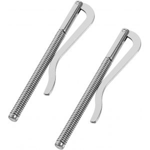 TRAHOO-2 Pi&egrave;ces Clips &agrave; Billets Printemps Pince &agrave; Billets Pince &agrave; Billets &agrave; Ressort en Acier, Clip &agrave; Ressort pour Billets Clip Portefeuille Pince &agrave; Ressort Portefeuille avec Base filet&eacute;e 85 mm - Neuf