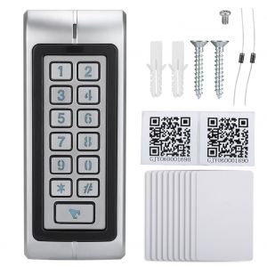 Clavier de controle d'acces de porte exterieur etanche, carte d'identite, mot de passe, 125 kHz - Neuf