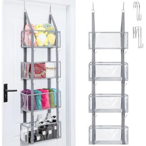 Eryi-Organisateur De Porte, Organisateur De Penderie Suspendu Ou Mural, Étagères Avec 4 Compartiment, Double Usage, Le Rangement Pour Salle De Bain, Armoire, Chambre D¿Enfant - Neuf