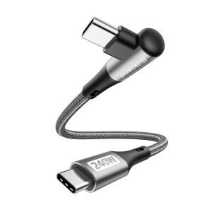 KALANKA-C&acirc;ble USB C vers USB C Court 30CM Coud&eacute; [240W 48V/5A], PD3.1&QC4.0+ C&acirc;ble USBC Charge Rapide 90 Degr&eacute;s pour Android Auto, iPhone 17/16/15, Samsung S25, MacBook Pro/Air, iPad Pro/Mini, Pixel - Neuf