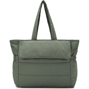 Sac Cabas Femme, Léger Sac Fourre Tout Matelassé 15,6 Pouces Sac Ordinateur Femme Tote Bag Zippée Avec Pochette Pour Travail Voyage École[H2442] - Neuf