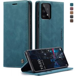 Maa-Coque Samsung A33 5g Housse Antichoc En Cuir Pu Premium Fentes Cartes Cartes Etui Pochette De Portefeuille Avec Fonction Support Case À Rabat Pour Samsung Galaxy A33 5g- Bleu Vert - Neuf