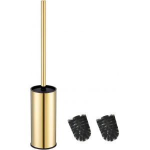 Porte-Brosse WC Rond en Acier Inoxydable doré Autonome pour Salle de Bain (doré) - Neuf