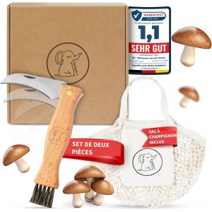Couteau À Champignons Avec Brosse Et Étui En Coton-Couteau À Champignons De Haute Qualité Avec Pinceau-Couteau De Poche-Couteau Pliant-Couteau De Jardin-Brosse À Champignons - Neuf