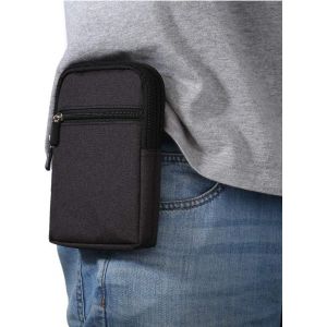 acdsgd-Etui Ceinture Clip Sacoche Universel,Sac de T&eacute;l&eacute;phone Portable,Pochette Ceinture Homme Multi Poches Portefeuille Zipp&eacute;e &Eacute;tui pour Universel Smartphone (Noir) - Neuf