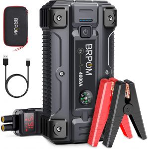 Booster Batterie Voiture 6000A, 26800mAh Portable (Jusqu'&agrave; 8.5L Diesel & Tout Gaz), 12V Jump Starter, D&eacute;marreur de Batterie avec Grand Ecran, QC 3.0 - Neuf