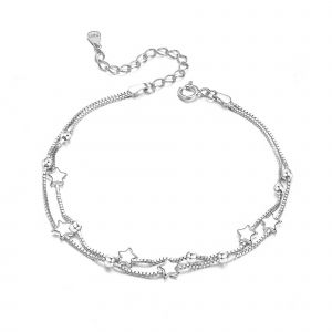 Bracelet Femme Bracelet Chaîne Étoile Bracelet Perle Breloque Ajustable - Neuf
