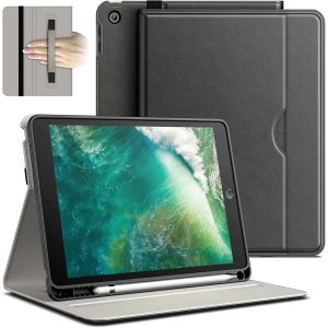 Coque Pour Ipad 6/5 (9,7 Pouces, Mod&egrave;le 2018/2017, 6&egrave;me/5&egrave;me G&eacute;n&eacute;ration), Pu Cuir Folio Protecteur Housse &Eacute;tui De Tablette Avec Porte-Stylet & Poche, Multi-Angle Affichage (Gris Sid&eacute;ral) - Neuf