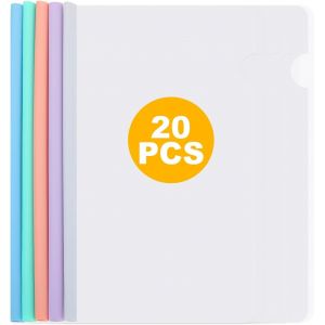 YEMAESRE-Lot De 20 Protège-Rapports Avec Barre Coulissante A4 - Peut Contenir Jusqu'À 60 Feuilles - Pour L'École, Le Bureau, La Classification Des Documents (5 Couleurs) - Neuf