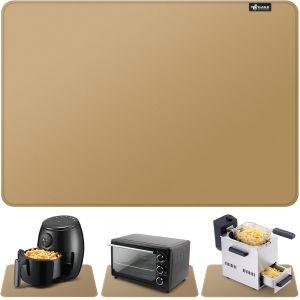 Heat Resistant Air Fryer Mat,Fireproof Silicone Mat For Kitchen Countertop Countertop Protector,Non Slip Waterproof 11.8 X 18.7 Inch,Brown - Neuf