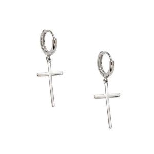 Boucles D'oreilles S925 Sterling Silver Stud, Boucles D'oreilles Homme Cross-Women's Men, Boucles D'oreilles Hommes Et Femmes Boucles D'oreilles Simples - Neuf