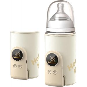 8000mah Chauffe Biberon &Eacute;lectrique Avec Ecran Led Et Veilleuse 6 Temp&eacute;ratures R&eacute;glables 38 - 50&deg;C Portatif Pour B&eacute;b&eacute;, Sans Fil - Neuf