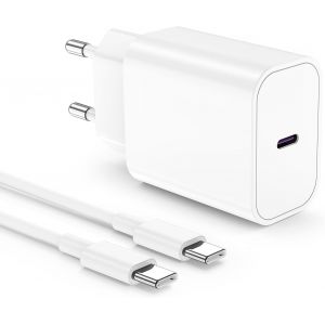 JGD-Chargeur Rapide USB C 17 16 15, 20W Chargeur Rapide iPhone avec 2M USB C C&acirc;ble pour Apple iPhone 17/17 Pro Max/17 Air/16 Pro Max/15/15 Plus/iPad/Air,Type C Adaptateur Secteur Mural Alimentation - Neuf