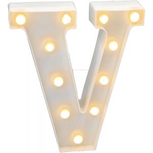 - Lettres Led Avec Lumières, Lettre V Avec Lumière Chaude Pour Décoration Et Ambiance, Éclairage De Nuit De Chevet, Anniversaires, Mariages, Vitrines. Fonctionnant Sur Batterie - Neuf
