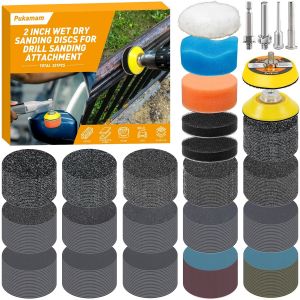 Jexnovashop-331 Pi&egrave;ces Disque Abrasif 50mm Disques Poncage 60-10000 Grain Papier A Poncer Perceuse &Agrave; L'eau Et &Agrave; Sec Papier Abrasif Disque A Poncer Pour Metal, Bois, Carrosserie, Phare - Neuf