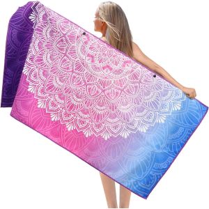 Kal-Serviette De Plage Xxl, Serviette Microfibre 90x180cm, Serviettes De Plage L&eacute;ger Et S&eacute;chage Rapide, Serviette Convient Pour La Plage, Sport, Voyages, Sauna, Piscine - Neuf