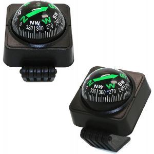 Lot De 2 Boussoles De Haute Précision Pour Voiture, Bateau, Mini Boussole Numérique Portable, Boussole Universelle Autocollante Pour Véhicule, Guide De Direction À Bille - Neuf