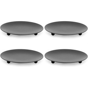 KALANKA-Bougeoirs de Pilier en Fer Noir (4 Pièces) - Idéal pour Les cônes d'encens, Spa, Mariage, Prier, Maison, fête, décoration - Neuf