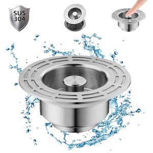 Yemaesre-Bouchon Evier Cuisine Filtre Evier Cuisine Pop-Up Gris Pistolet Acier Inoxydable,Anti-Odeur Et Anti-Insectes,Passoire Evier Bouchon Evier Salle De Bain Convient Pour La Cuisine Et La Salle D - Neuf