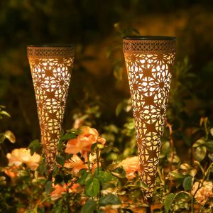 Lampes Solaires De Jardin En M&eacute;tal, 2 Pi&egrave;ces Lampes Solaires G&ouml;rvitor Pour La D&eacute;coration De Jardin Ext&eacute;rieur, Lampes De Jardin &Agrave; Led Solaires Blanc Chaud Ip65 &Eacute;tanches Pour Balcon Bacs &Agrave; Fleurs Chemin - Neuf
