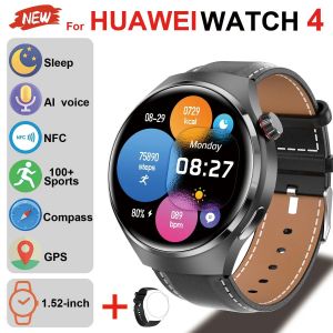 2025 Pour Huawei Montre Intelligente Fr&eacute;quence Cardiaque Moniteur De Sant&eacute; Bluetooth Appel Nfc Gps Tracker Ip68 &Eacute;tanche Smartwatch Hommes Femmes Pour Ai.Black Leather.Gps - Neuf