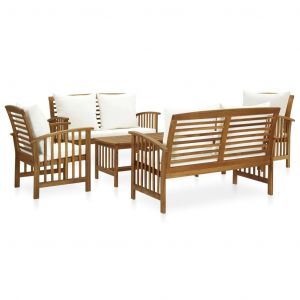 Prolenta Premium - Salon De Jardin 5 Pcs Avec Coussins Bois D'acacia Solide - Neuf