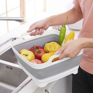 Hjlian Evier De Cuisine Pliable En Plastique Avec Poignee Pour Fruits Et Legumes - Neuf
