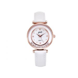 Montre &Agrave; Quartz Pour Femme Avec Bracelet En Cuir, &Eacute;tanche Jusqu'&agrave; 30 M, Cadran Rond, Diam&egrave;tre 33 Mm, Couronne Spiral&eacute;e - Neuf