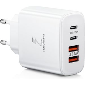 Thef-Chargeur Usb C, 40w 4-Port Usb Multiple Bloc Chargeur Rapide Multiple Secteur Pd+Qc 3.1a Type C Adaptateur Pour Iphone 16 15 14 13 12 Pro Max Samsung S24 Ultra S23 S22 Ipad Xiaomi Huawei Google( - Neuf