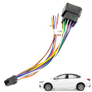 1 Adaptateur Autoradio,Câble Adaptateur 16 Broches vers ISO,Adaptateur Antenne Autoradio,kit Adaptateur Radio d'Autoradio Iso Mâle vers Femelle,avec Lignes de Commande au Volant et Inverse - Neuf