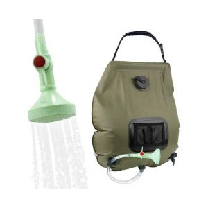 Sac de douche solaire écologique de 20 L avec tuyau amovible - Parfait pour le camping, la randonnée et les aventures en plein air ! - Neuf