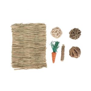 Ensemble De Jouets À Mâcher Naturels Tissés À La Main Pour Petits Animaux ¿ Jouets Sûrs Pour La Santé Dentaire Des Hamsters, Cochons D'inde Et Lapins - Neuf