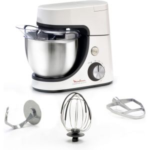 NouvelHorizonstore-Robot p&acirc;tissier, Capacit&eacute; bol 4,6 L, 8 vitesses + Pulse, Technologie Fouet Whisk pour un fouettage parfait, Batteur et p&eacute;trin en fonte d'aluminium, 1100 W, Masterchef Gourmet blanc - Neuf