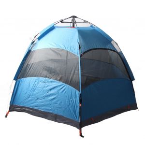 Tente De Camping 8 Personnes Facile A Monter, Double Couche, Automatique Et Instantanee, Hexagonale, Bleue - Neuf