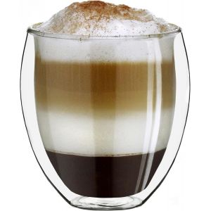 KALANKA-Verre Thermique à Double Paroi XXL Bellied, Résistant à la Chaleur en Verre Borosilicaté, Verre à Café/Thé | 400ml - Neuf
