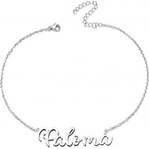 Eryi-Bracelet Pour Femme Avec Prénom En Acier Inoxydable - Pendentif Prénom Personnalisé Argenté Pour Femme - Cadeaux Personnalisés Pour Femme, Mère, Fille, Meilleure Amie - Neuf