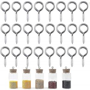 100 pièces crochets à vis,boulons crochet à ?il,boulons à ?il,crochets à ?il,crochet à ?il à vis pour le bricolage et l'artisanat,quincaillerie,accessoire,projets d'artisanat - Neuf