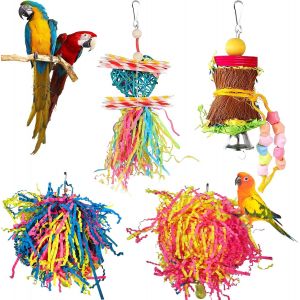 Chenquansarl-Jouets À Mâcher Pour O Aux, Perroquet, Perruche, Calopsitte, Balançoire, Escalade, Jouets À Suspendre Pour O Aux En Luffa - Neuf