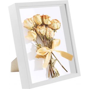 Cadre photo mural 3D en bois - 25 x 20 cm - Pour photos profondes, ?uvres d'art, fleurs séchées - Fleurs de mariage - Neuf