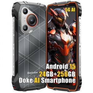 T&eacute;l&eacute;phone Portable Incassable 5G Blackview BL7000 24Go+256Go 6.78" 120Hz 7500mAh 50MP Android 14,NFC,IP68 - Orange - Neuf