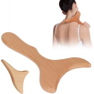 Massage Bois Appareil Anti Cellulite, Gua Sha Corps Masseur, Outil De Guasha En Bois Le Dos, Le Cou, Les Epaules, Les Cuisses, Drainage Lymphatique, D&eacute;tendre Les Muscles, Elimination De Fatigue - Neuf