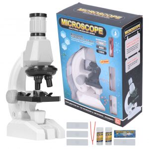 Kit de microscope pour debutants 100X, 400X, 1200X, loupe LED, jouet educatif pour enfants 2510 - Neuf