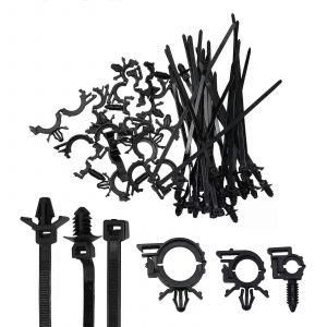 45pcs véhicule en plastique moto câble de montage poussoir Zip Tie avec fil de voiture clips de routage Fixations automatiques universelles - Neuf