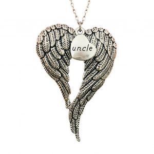 Ailes Commémorative Ornement Noël Coeur Forme Pendentif Alliage Collier - Neuf