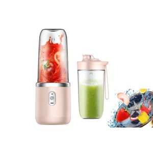 Blender &eacute;lectrique portable de 400 ml pour jus de fruits, avec chargement USB et gobelet suppl&eacute;mentaire. - Neuf