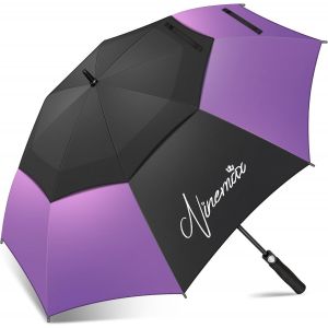 Parapluie De Golf Grande Taille - 62/68 Inch Parapluie Golf Automatique Ouverture Parapluie Grand Et Coupe-Vent Double Canop&eacute;e Pour Homme Femme - Neuf