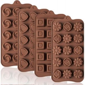 Eryi-Moule À Chocolat En Silicone, 4 Pièces Moules Style Dubaï, Moule Tablette De Chocolat, Parfait Pour Bonbons, Pralines, Desserts Maison - Neuf